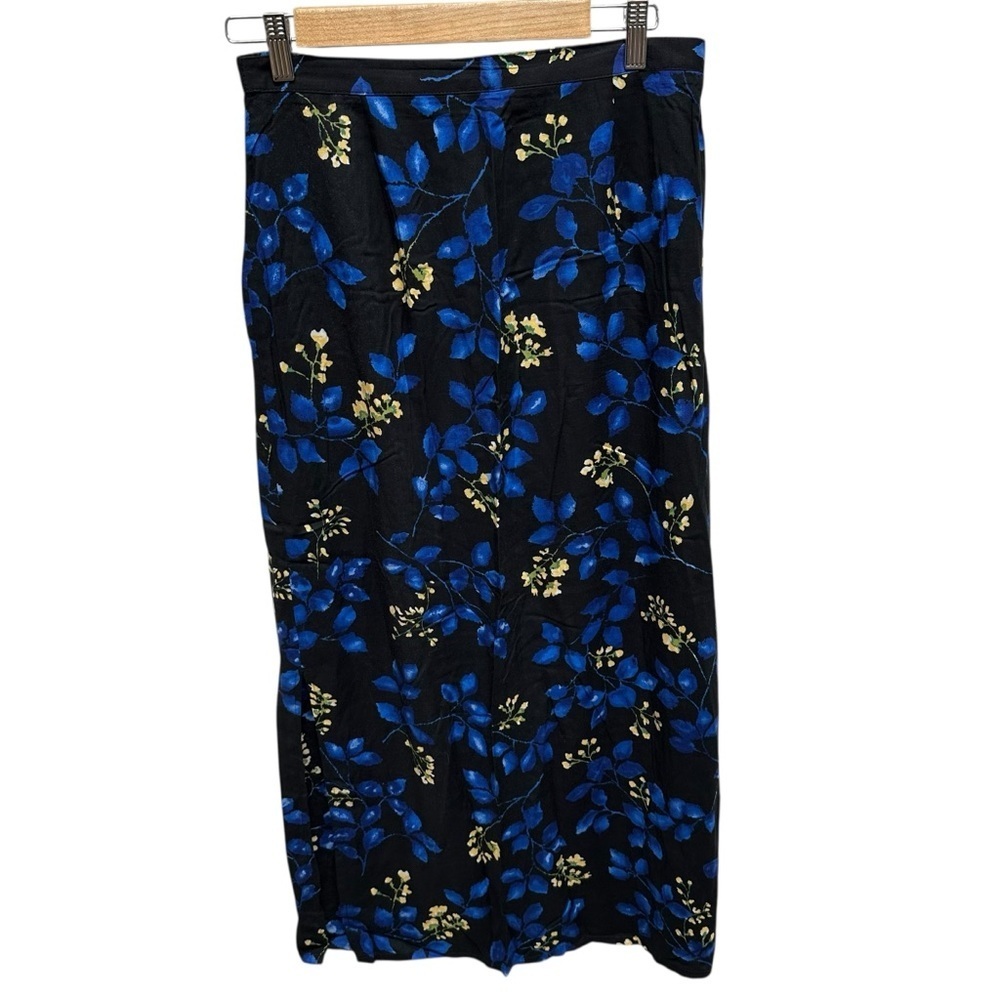 Women’s floral midi skirt whimsigoth fairy grunge size 10 black dark romantic